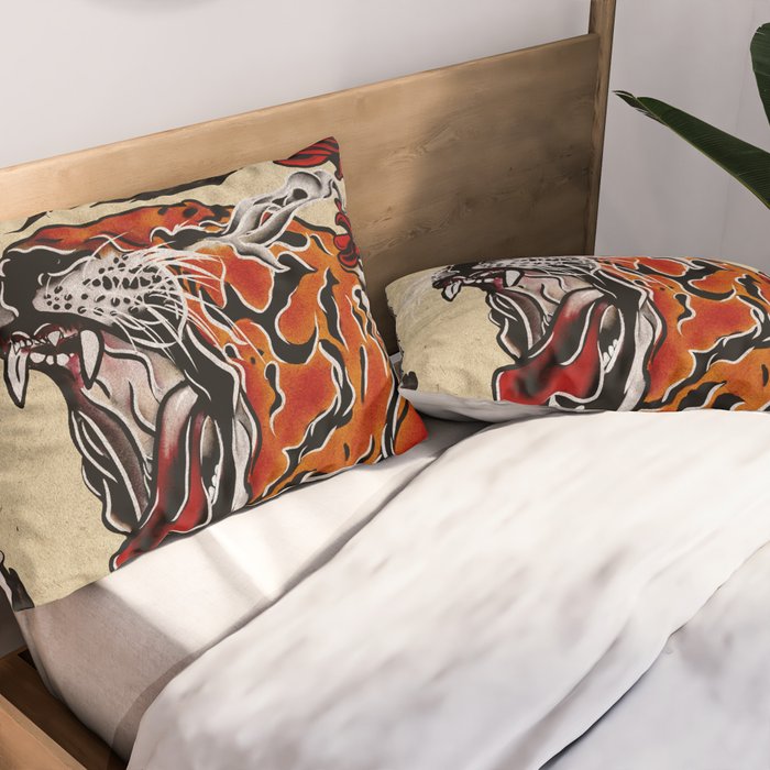 Tiger Ukiyo-e style Pillow Sham Gallery Image 2