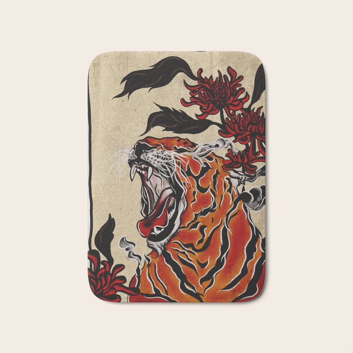 Tiger Ukiyo-e style Bath Mat Gallery Image 1
