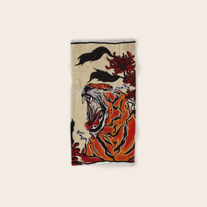 Tiger Ukiyo-e style Bath Towel Gallery Image 1
