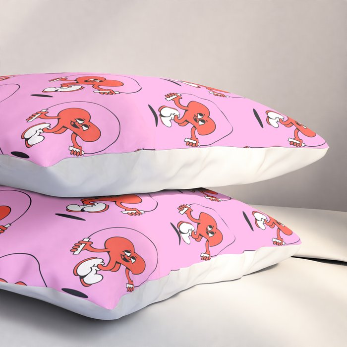 Retro love heart cartoon character pattern Pillow Sham Gallery Image 3