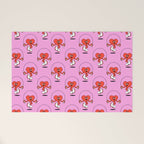 Retro love heart cartoon character pattern Welcome Mat Gallery Image 1