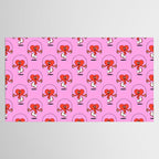 Retro love heart cartoon character pattern Tablecloth Gallery Image 2
