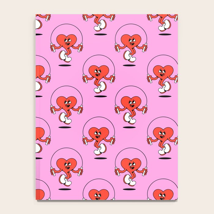 Retro love heart cartoon character pattern Notebook Gallery Image 4