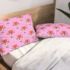 Retro love heart cartoon character pattern Pillow Sham Gallery Image 2