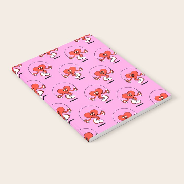 Retro love heart cartoon character pattern Notebook Gallery Image 2