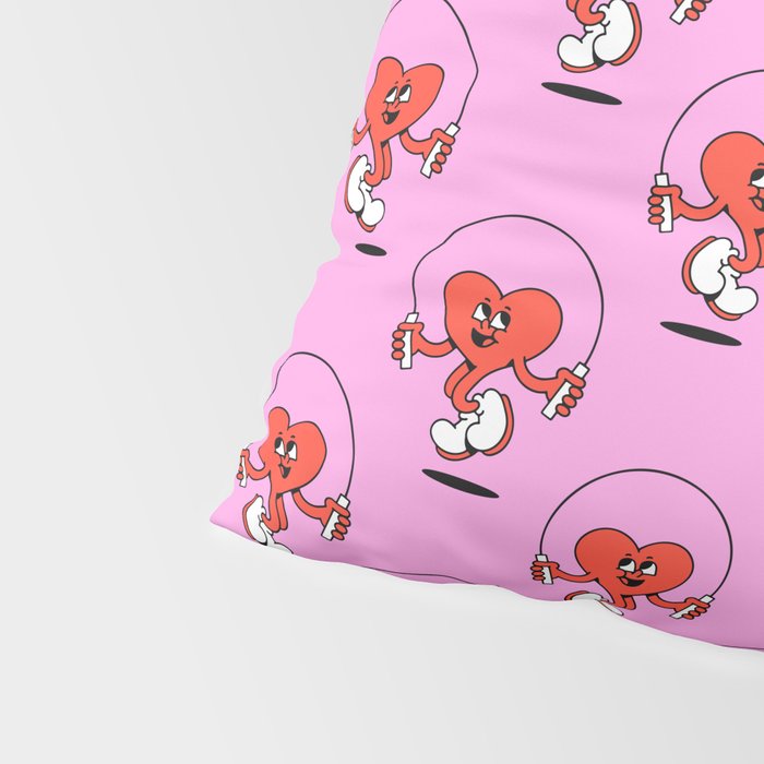 Retro love heart cartoon character pattern Pillow Sham Gallery Image 4