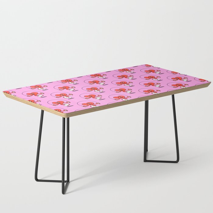 Retro love heart cartoon character pattern Coffee Table Gallery Image 1