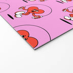 Retro love heart cartoon character pattern Welcome Mat Gallery Image 2