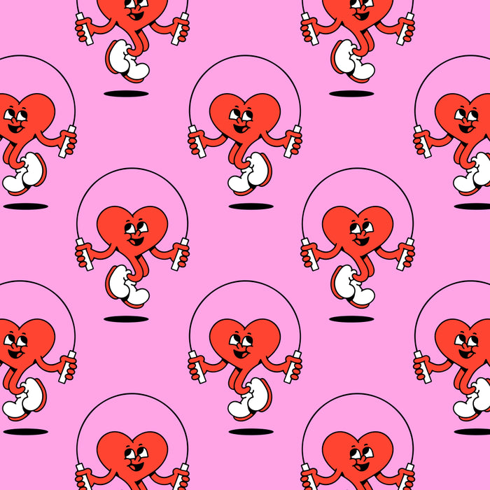 Retro love heart cartoon character pattern Coffee Mug Gallery Image 2