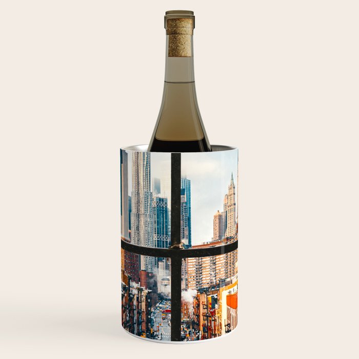 New York City Window | Colorful Street and Skyline | NYC Wine Chiller Gallery Image 1