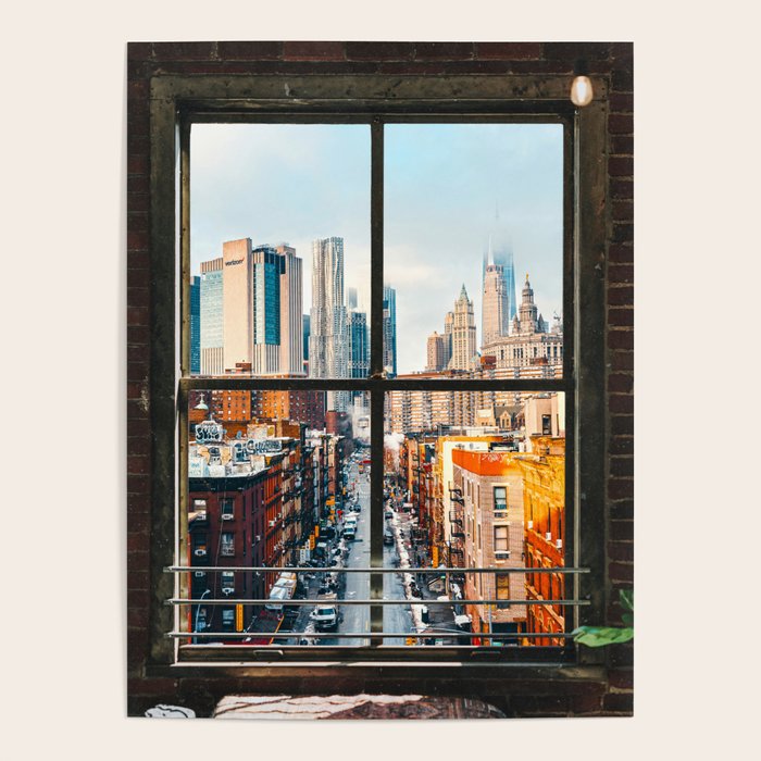 New York City Window | Colorful Street and Skyline | NYC Poster Gallery Image 4