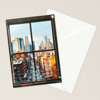 New York City Window | Colorful Street and Skyline | NYC Stationery Card Gallery Image 2