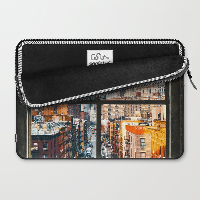New York City Window | Colorful Street and Skyline | NYC Laptop Sleeve Gallery Image 2
