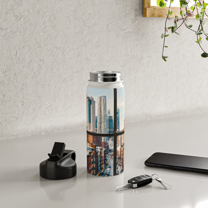 New York City Window | Colorful Street and Skyline | NYC Water Bottle Gallery Image 4