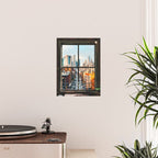 New York City Window | Colorful Street and Skyline | NYC Poster Gallery Image 2