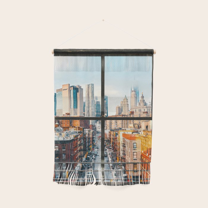 New York City Window | Colorful Street and Skyline | NYC Wall Hanging Gallery Image 1