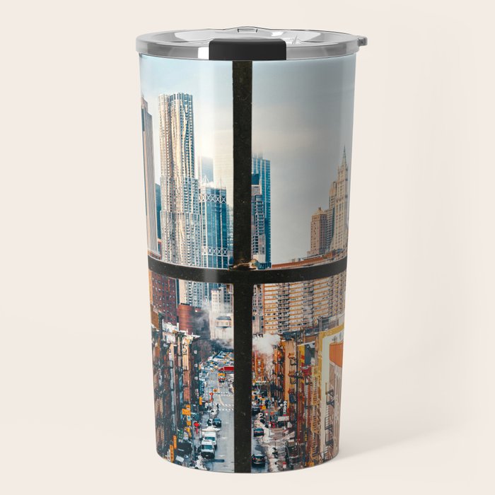 New York City Window | Colorful Street and Skyline | NYC Travel Mug Gallery Image 1