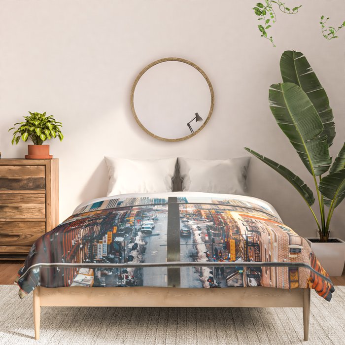 New York City Window | Colorful Street and Skyline | NYC Comforter Gallery Image 3