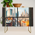 New York City Window | Colorful Street and Skyline | NYC Credenza Gallery Image 1