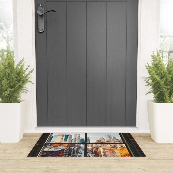 New York City Window | Colorful Street and Skyline | NYC Welcome Mat Gallery Image 3