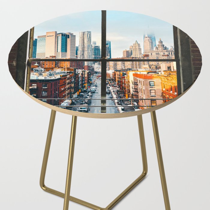 New York City Window | Colorful Street and Skyline | NYC Side Table Gallery Image 2