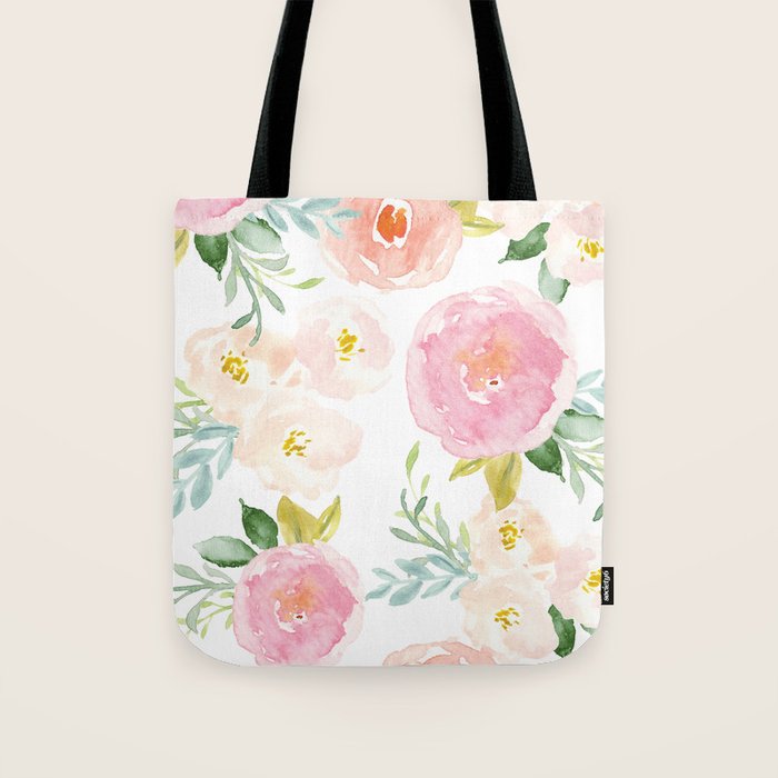 Sweet Pink Blooms (Floral 02) Tote Bag Gallery Image 1