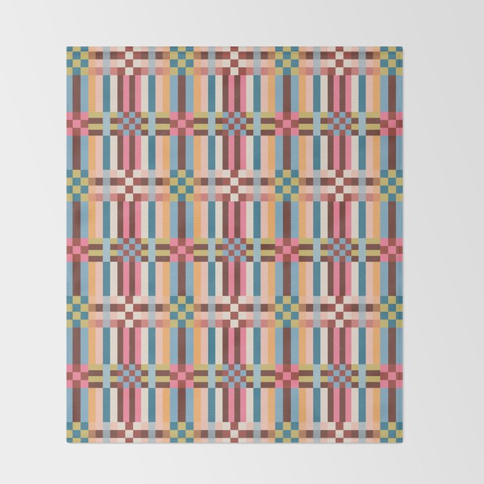 Woven Checks and Stripes Multicolored Throw Blanket Gallery Image 2