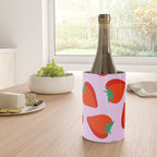 Bold and Vibrant Minimal Strawberry Pattern Pink Red Wine Chiller Gallery Image 4
