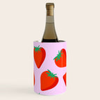 Bold and Vibrant Minimal Strawberry Pattern Pink Red Wine Chiller Gallery Image 2