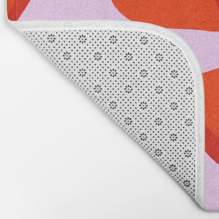 Bold and Vibrant Minimal Strawberry Pattern Pink Red Bath Mat Gallery Image 2