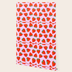 Bold and Vibrant Minimal Strawberry Pattern Pink Red Wallpaper Gallery Image 2