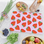 Bold and Vibrant Minimal Strawberry Pattern Pink Red Cutting Board Gallery Image 2