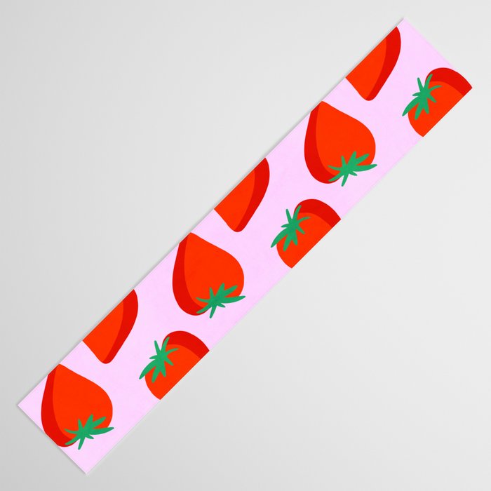 Bold and Vibrant Minimal Strawberry Pattern Pink Red Table Runner Gallery Image 3