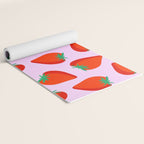 Bold and Vibrant Minimal Strawberry Pattern Pink Red Yoga Mat Gallery Image 2
