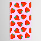 Bold and Vibrant Minimal Strawberry Pattern Pink Red Tablecloth Gallery Image 2