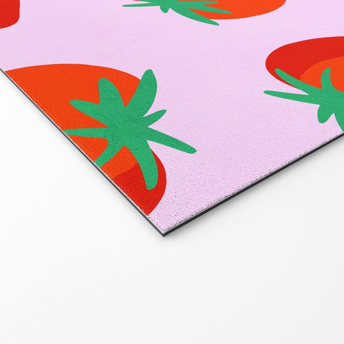 Bold and Vibrant Minimal Strawberry Pattern Pink Red Welcome Mat Gallery Image 2