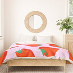 Bold and Vibrant Minimal Strawberry Pattern Pink Red Duvet Cover Gallery Image 3