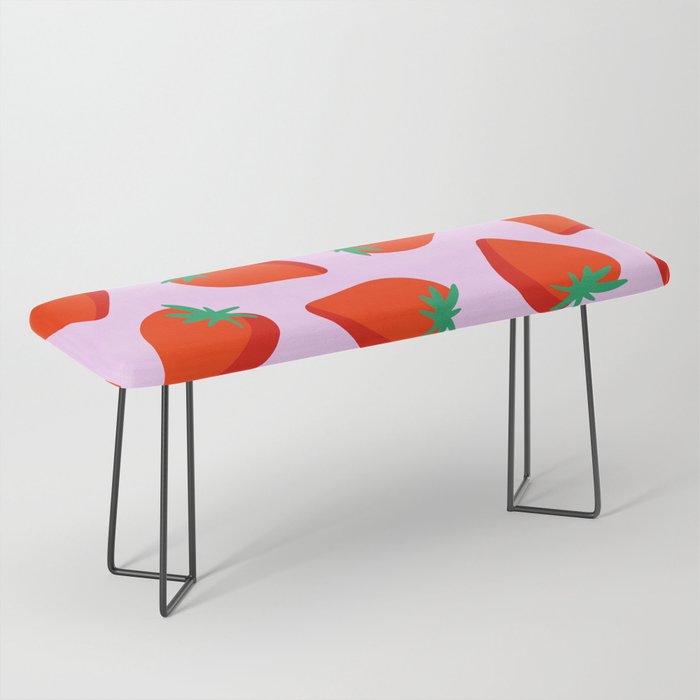 Bold and Vibrant Minimal Strawberry Pattern Pink Red Bench Gallery Image 1