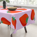 Bold and Vibrant Minimal Strawberry Pattern Pink Red Tablecloth Gallery Image 3