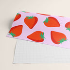 Bold and Vibrant Minimal Strawberry Pattern Pink Red Wrapping Paper Gallery Image 2