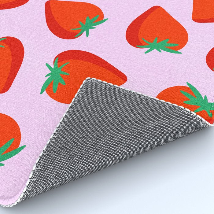 Bold and Vibrant Minimal Strawberry Pattern Pink Red Rug Gallery Image 4