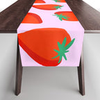 Bold and Vibrant Minimal Strawberry Pattern Pink Red Table Runner Gallery Image 1