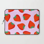Bold and Vibrant Minimal Strawberry Pattern Pink Red Laptop Sleeve Gallery Image 1