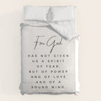 Christian Quote Wall Art 2 Timothy 1 7 For God Hath Not Given Us A Spirit Of Fear Bible Scripture Duvet Cover Gallery Image 6