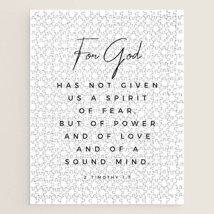 Christian Quote Wall Art 2 Timothy 1 7 For God Hath Not Given Us A Spirit Of Fear Bible Scripture Jigsaw Puzzle Gallery Image 1