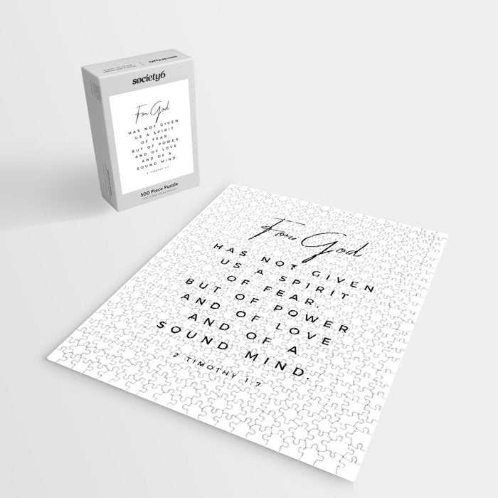 Christian Quote Wall Art 2 Timothy 1 7 For God Hath Not Given Us A Spirit Of Fear Bible Scripture Jigsaw Puzzle Gallery Image 2