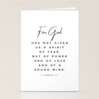 Christian Quote Wall Art 2 Timothy 1 7 For God Hath Not Given Us A Spirit Of Fear Bible Scripture Stationery Card Gallery Image 2