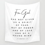 Christian Quote Wall Art 2 Timothy 1 7 For God Hath Not Given Us A Spirit Of Fear Bible Scripture Wall Tapestry Gallery Image 4