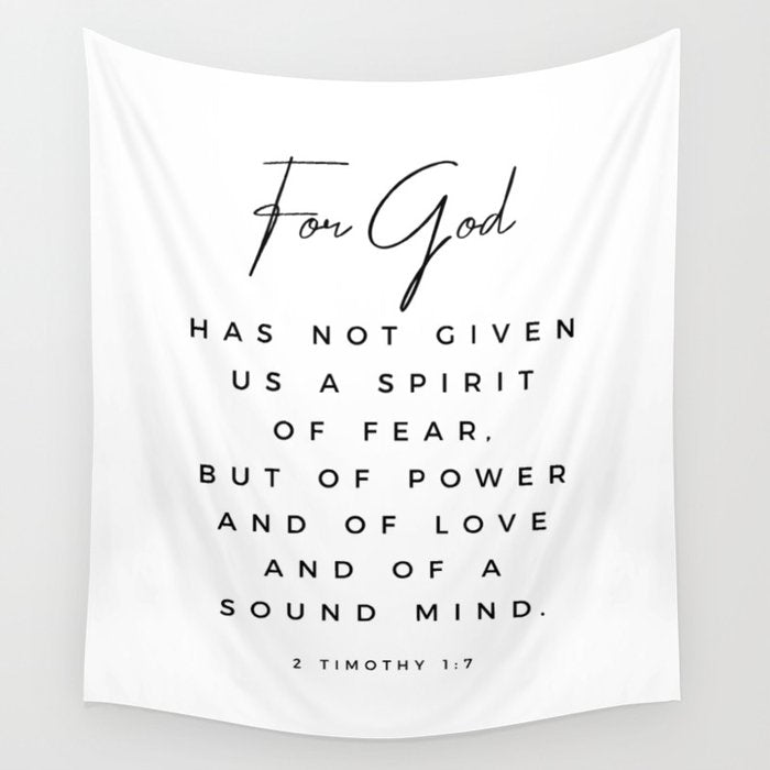 Christian Quote Wall Art 2 Timothy 1 7 For God Hath Not Given Us A Spirit Of Fear Bible Scripture Wall Tapestry Gallery Image 4