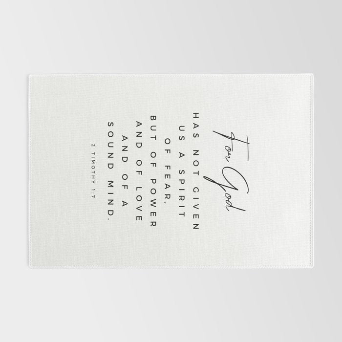 Christian Quote Wall Art 2 Timothy 1 7 For God Hath Not Given Us A Spirit Of Fear Bible Scripture Rug Gallery Image 2